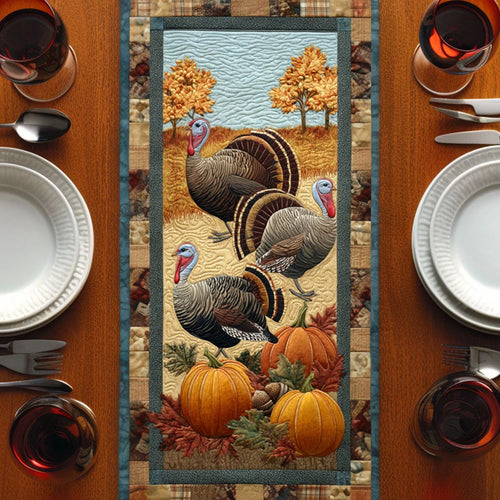 Wild Turkey Quilted Table Runner
