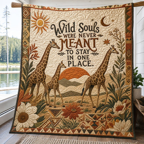 Wild Wanderer Quilt Blanket - Quilted Blanket by OtterMia
