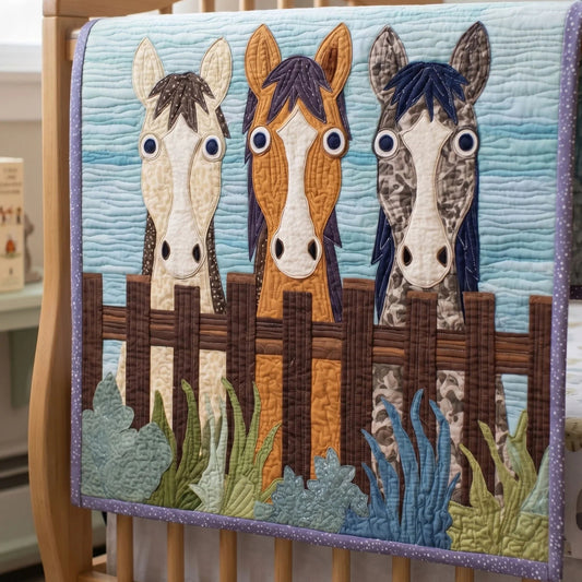 Wild Whinny Quilt Blanket - Quilted Blanket by OtterMia