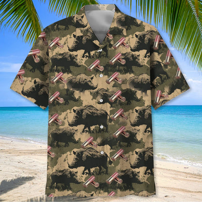 Wild Boar Hunting Hawaiian Shirt, custom shirt gift for men (view 2)