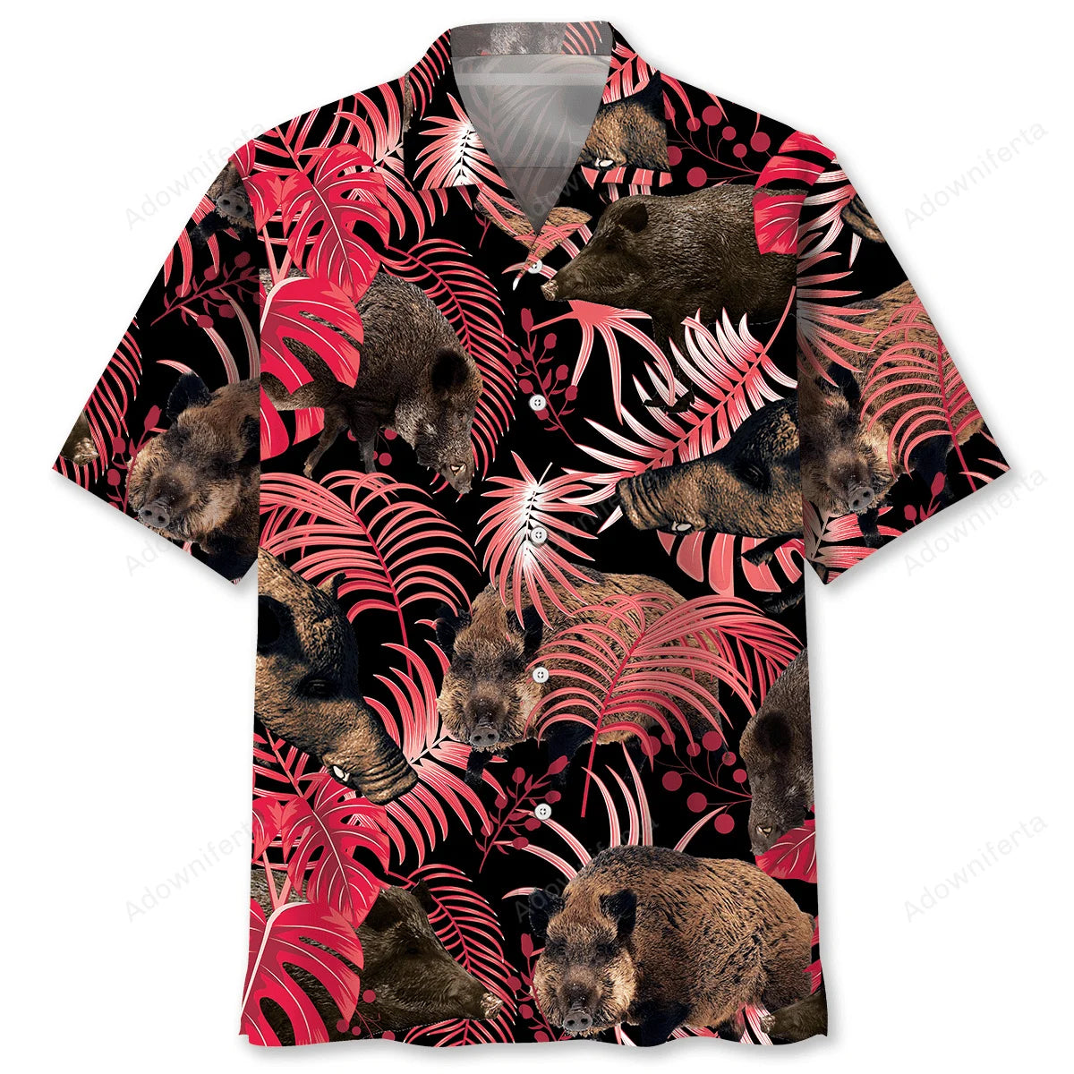 Wild Hog Hawaiian Shirt, custom shirt gift for men (view 2)