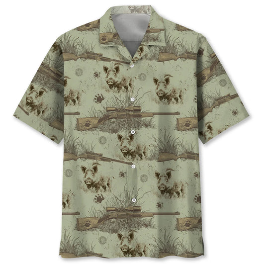 Wild Hog Rustic Gear Hawaiian Shirt, custom shirt gift for men