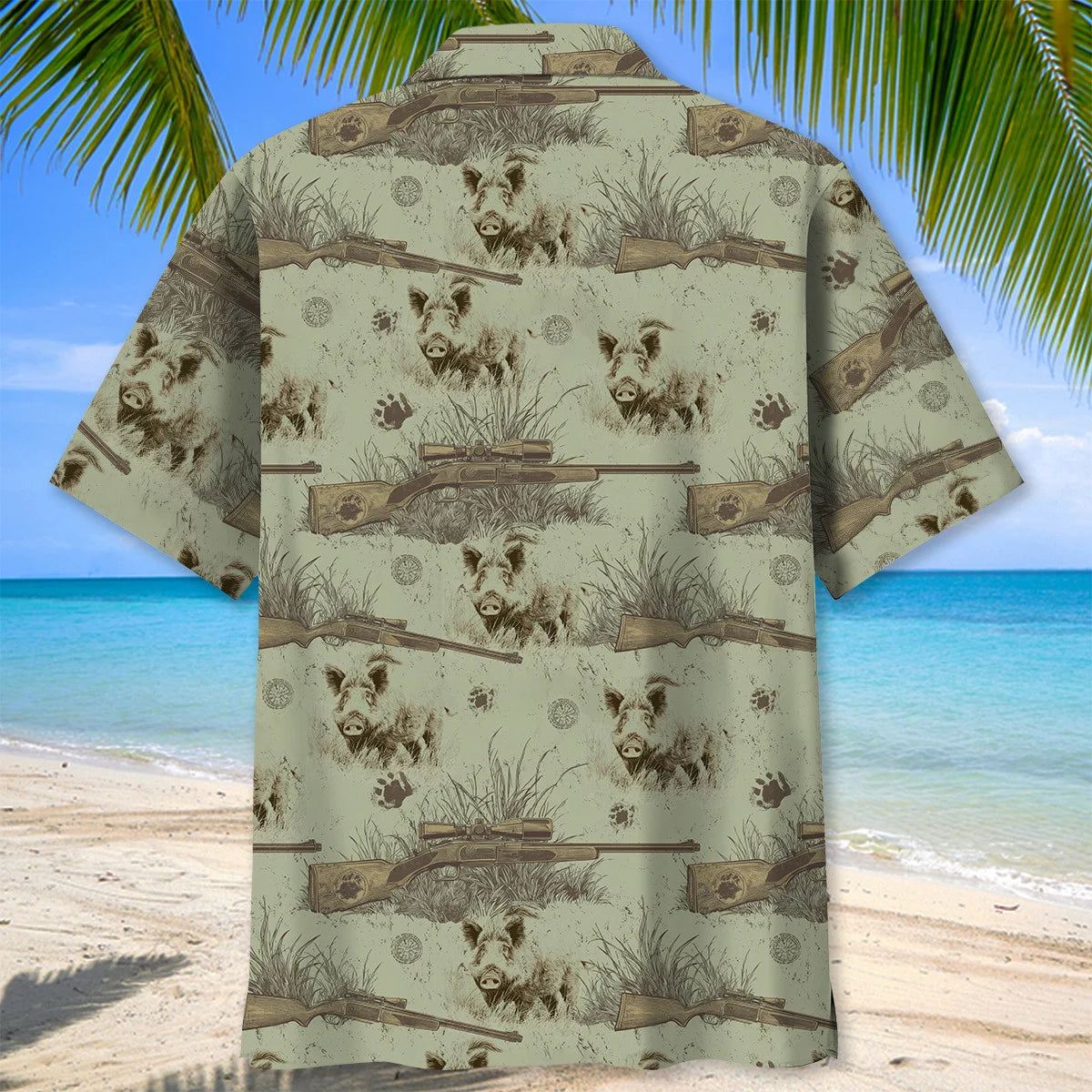 Wild Hog Rustic Gear Hawaiian Shirt, custom shirt gift for men (view 4)