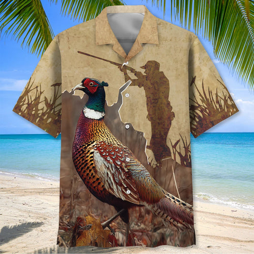 Wild Pheasant Hunting Hawaiian Shirt, custom shirt gift for men
