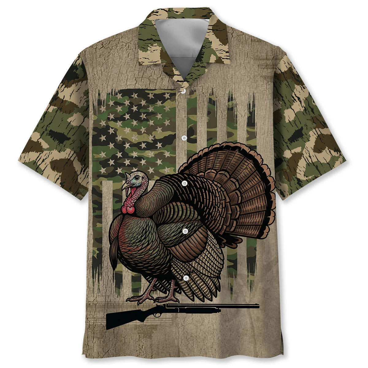 Wild Turkey Hunting America Hawaiian Shirt, custom shirt gift for men