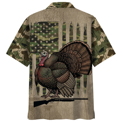 Wild Turkey Hunting America Hawaiian Shirt, custom shirt gift for men (view 4)