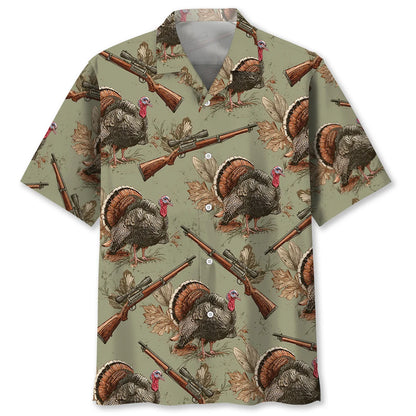 Wild Turkey Hunting Hawaiian Shirt, custom shirt gift for men