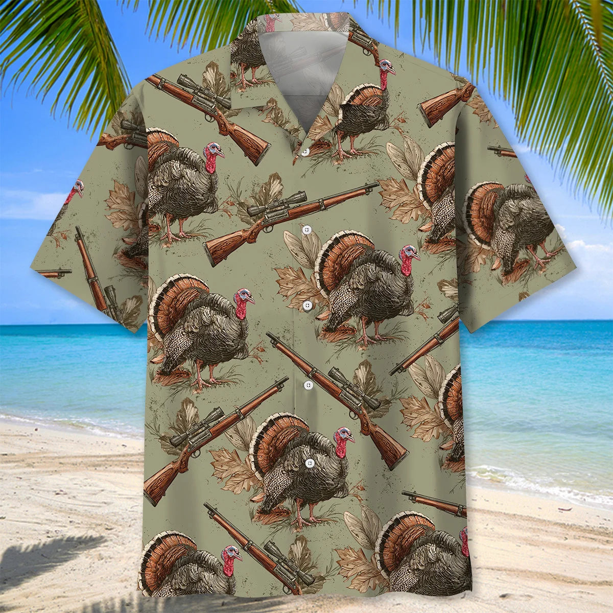 Wild Turkey Hunting Hawaiian Shirt, custom shirt gift for men (view 3)