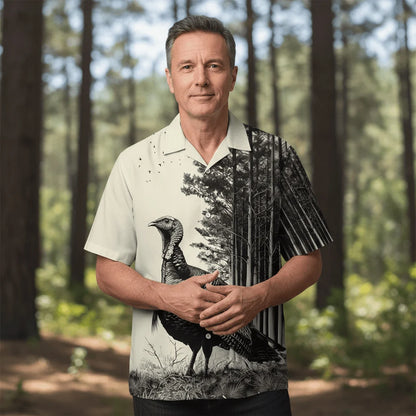 Wild Turkey Hunting Vintage Hawaiian Shirt, custom shirt gift for men (view 3)