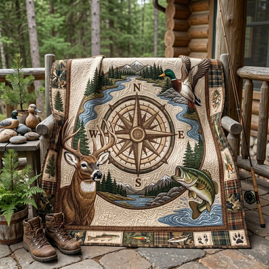 Wilderness Compass Quilt Blanket