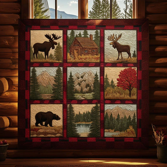 Wildlife Cabin Quilt Blanket