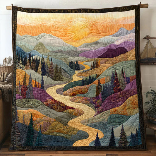 Winding Mountain Ranges Quilt Blanket
