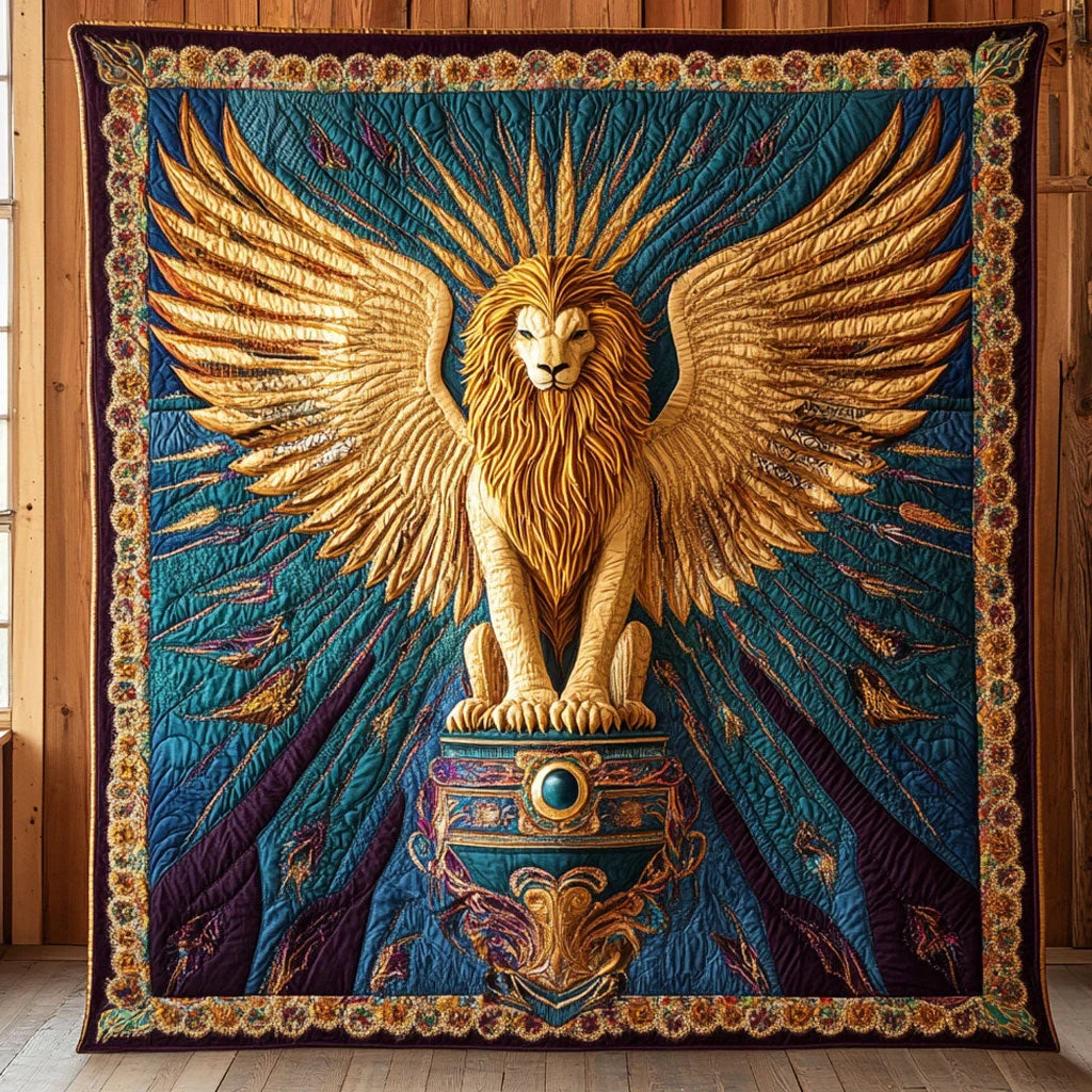 Winged Lion Quilt Blanket