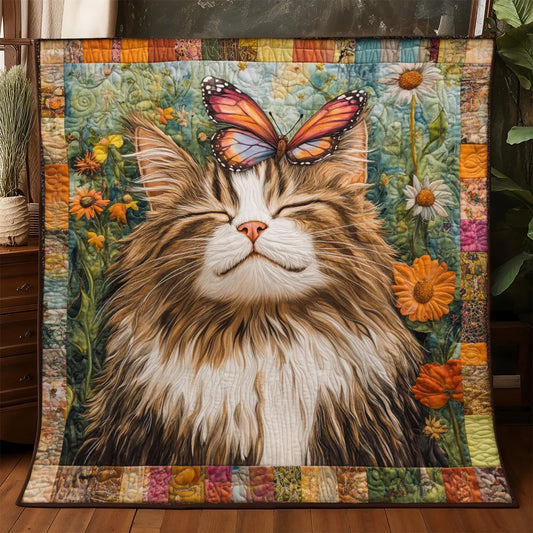 Winged Wonder Cat Quilt Blanket