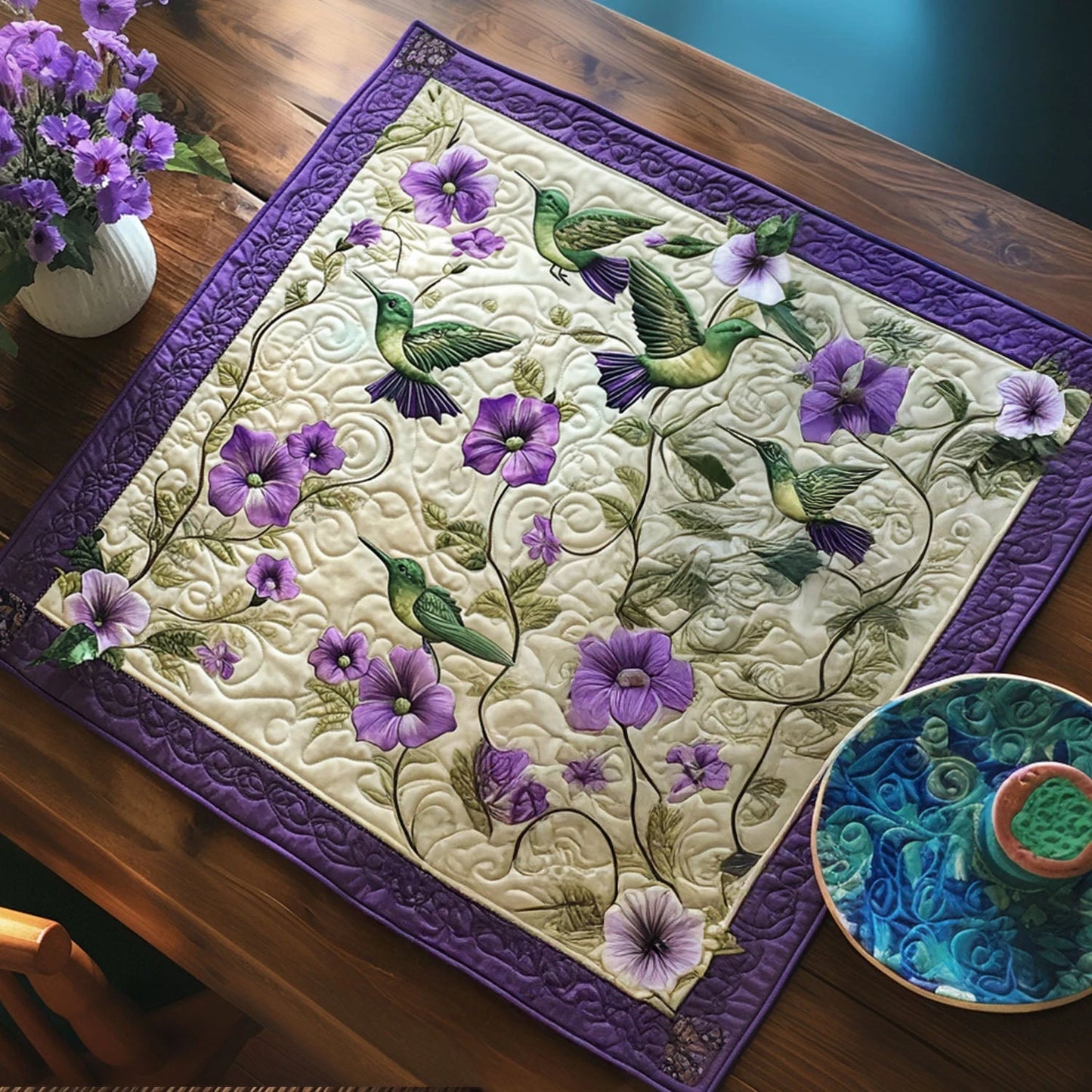 Winged Wonder Quilted Table Topper