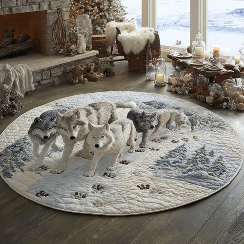 Winter Alpha Quilted Round Mat