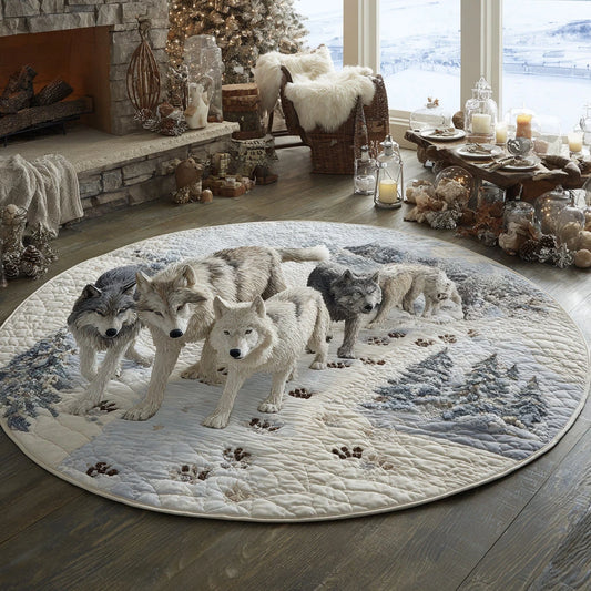 Winter Alpha Quilted Round Mat