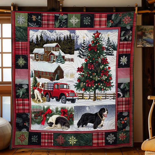 Winter Bernese Mountain Quilt Blanket