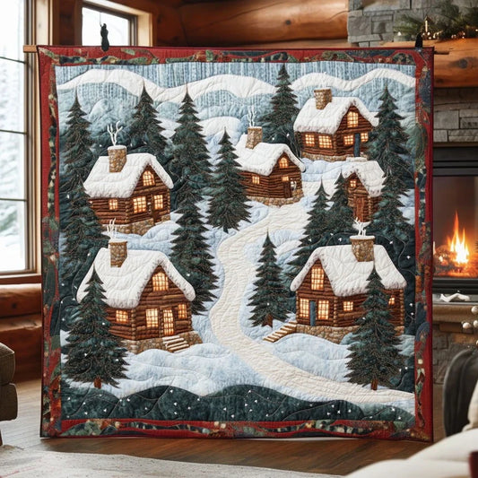 Winter Cabin Dream Quilt Blanket