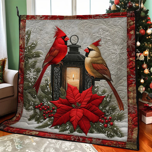 Winter Cardinal Quilt Blanket