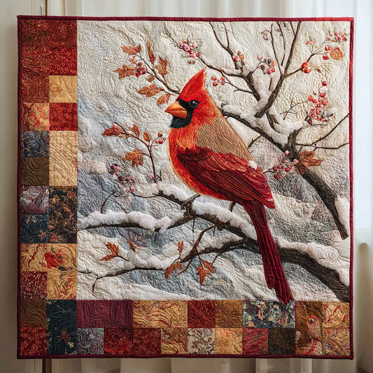 Winter Cardinal Quilt Blanket