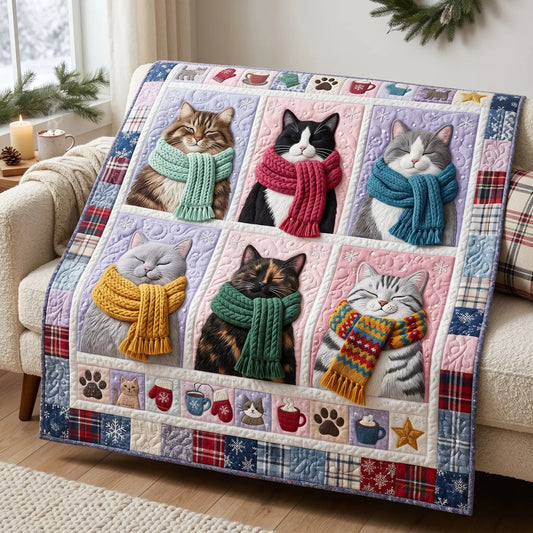 Winter Cats Quilt Blanket