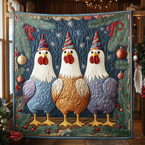 Winter Chicken Dance Quilt Blanket