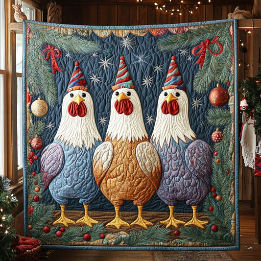 Winter Chicken Dance Quilt Blanket