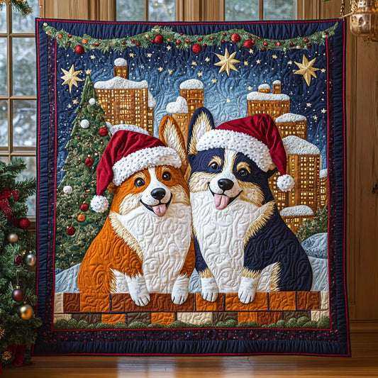 Winter Corgis Cp22100008cl Quilt Blanket