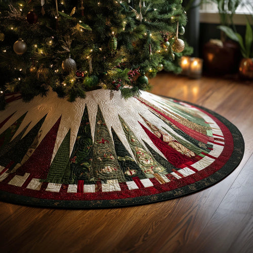 Winter Display Christmas Quilted Tree Skirt