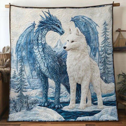 Winter Dragon Quilt Blanket
