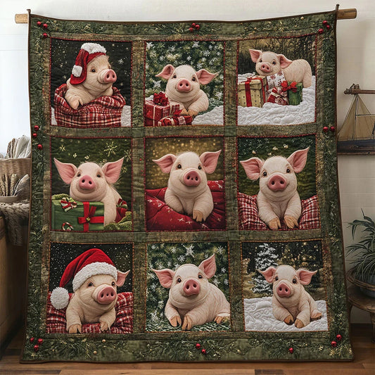 Winter Dream Pig Quilt Blanket