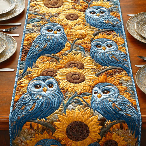 Winter Feathers Quilted Table Runner