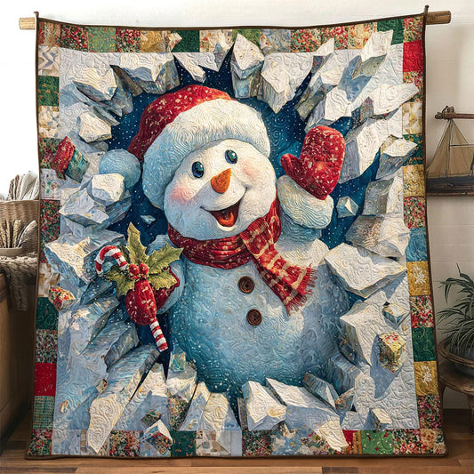 Winter Giggle Snowman Quilt Blanket