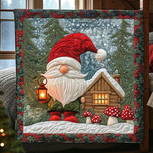 Winter Glow Gnome Quilt Blanket