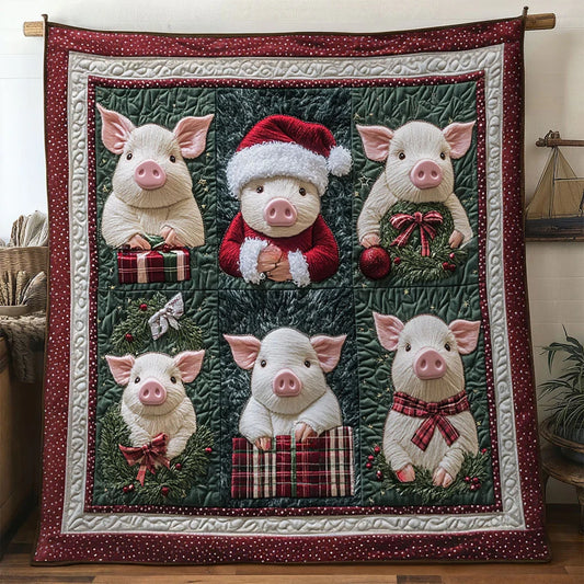 Winter Glow Pig Quilt Blanket