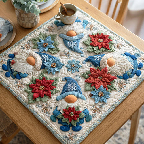 Winter Gnome Glow Quilted Table Topper
