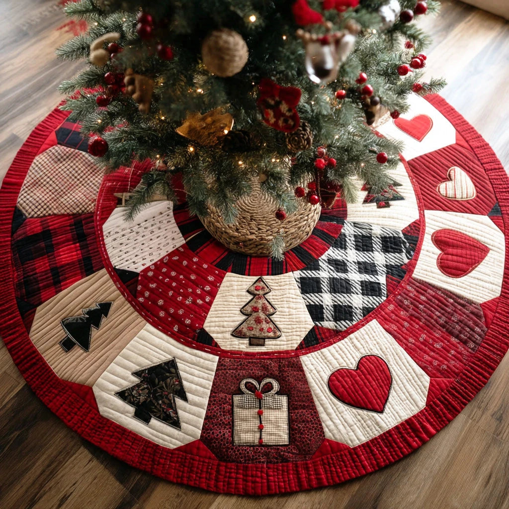 Winter Harmony Christmas Quilted Tree Skirt