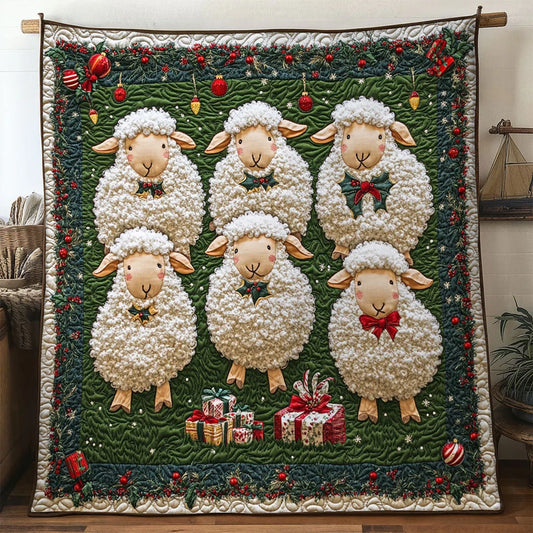Winter Heart Sheep Quilt Blanket