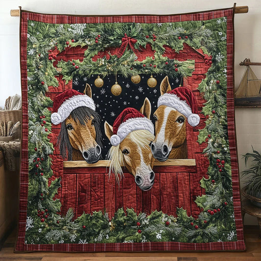 Winter Horse Glow Quilt Blanket