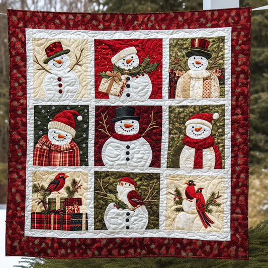 Winter Joy Snowman Quilt Blanket
