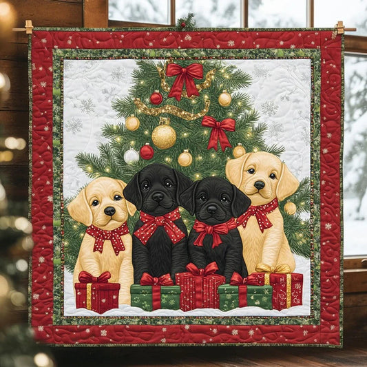 Winter Labrador Charm Quilt Blanket