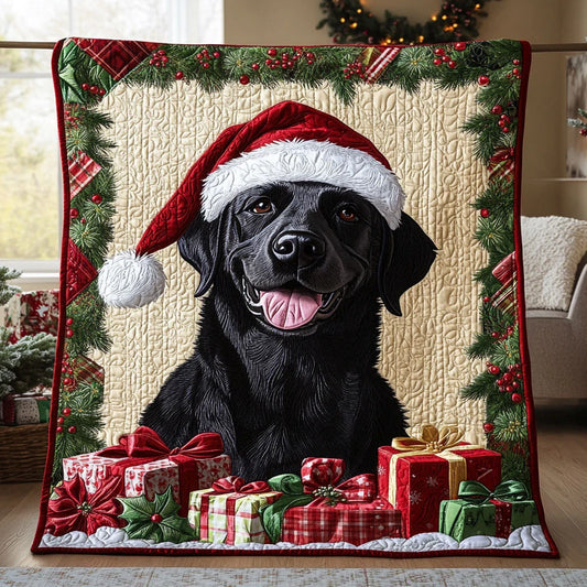 Winter Labrador Love Quilt Blanket