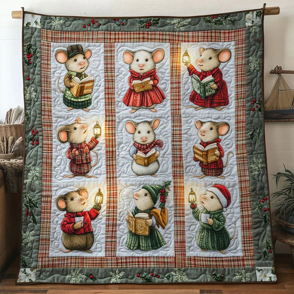 Winter Light Mouse Quilt Blanket