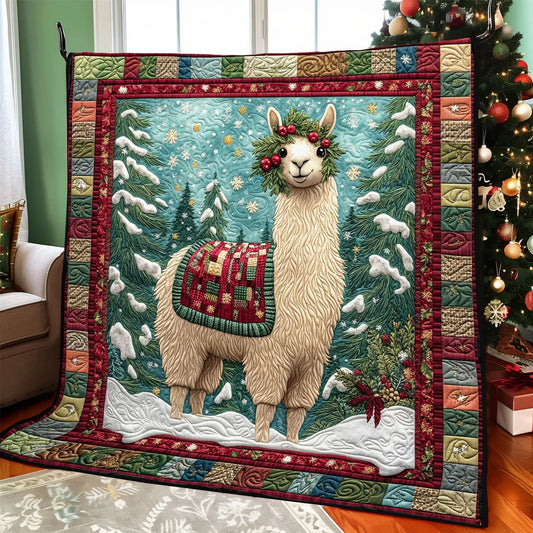 Winter Llama Quilt Blanket