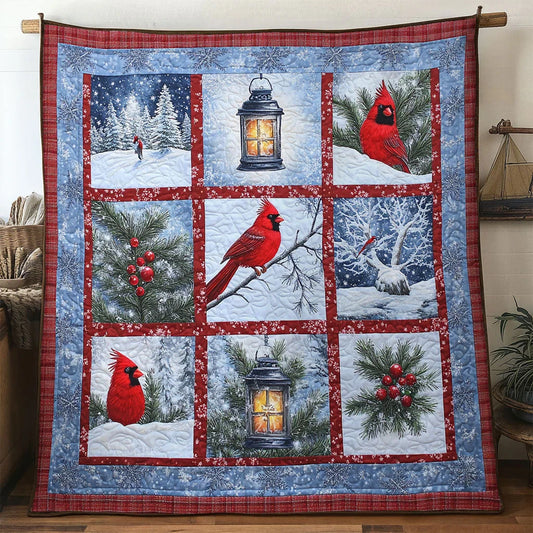 Winter Love Cardinal Quilt Blanket
