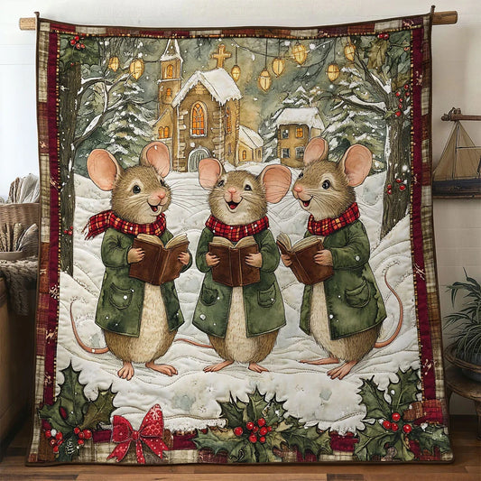 Winter Melody Mouse Quilt Blanket