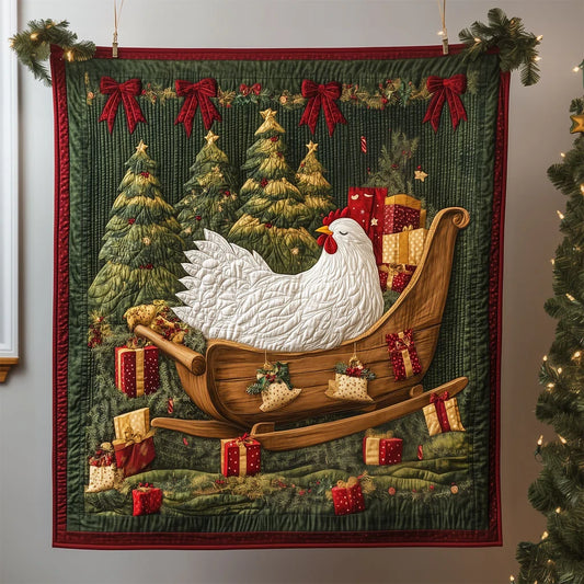 Winter Nap Rooster Quilt Blanket