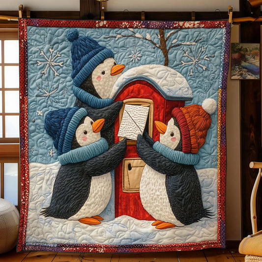 Winter Penguin Quilt Blanket