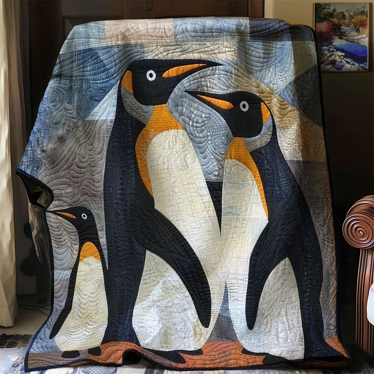 Winter Penguin Quilt Blanket